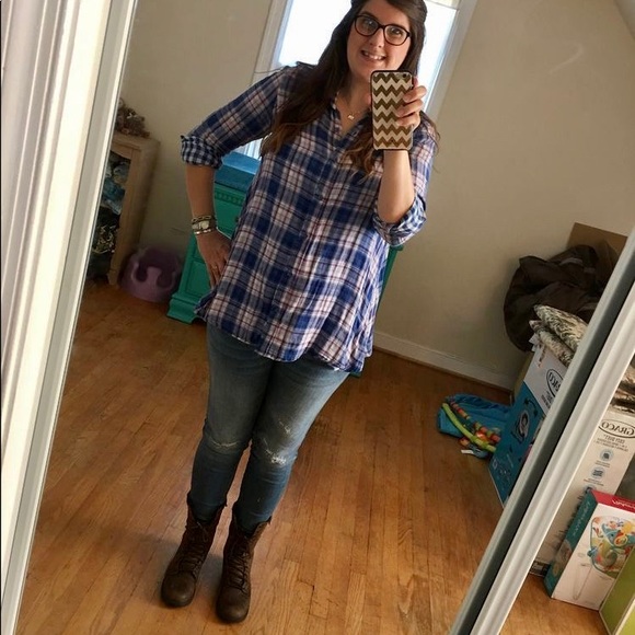 Allen B plaid flannel button up - Picture 7 of 7